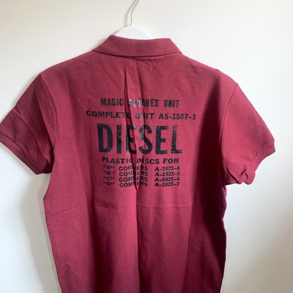 Diesel Polo Dark Red With Tags! Size SMALL ! - Picture 5 of 5
